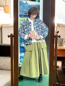 「TRUBEのアイテム（デニムジャケット、ブルー系）」を使った、ruadaisukiさん（レディース・158cm）の冬コーディネート