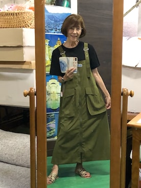 「TRUBEのアイテム（ジャンパースカート）」を使った、ruadaisukiさん（レディース・158cm・60代）の夏コーディネート