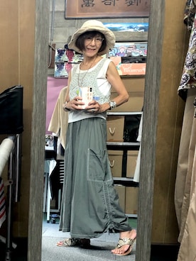 「アイテム（スカート）」を使った、ruadaisukiさん（レディース・158cm・60代）の夏コーディネート