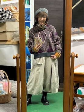 「アイテム（帽子）」を使った、ruadaisukiさん（レディース・158cm・60代）の冬コーディネート