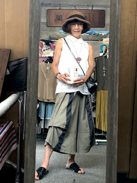 「アイテム（トップス）」を使った、ruadaisukiさん（レディース・158cm・60代）の夏コーディネート