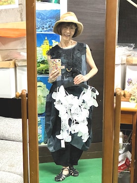 「BRILLANTEのアイテム（ベスト、ブラック系）」を使った、ruadaisukiさん（レディース・158cm）の春コーディネート