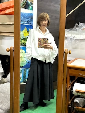 「TRUBEのアイテム（スカート、ブラック系）」を使った、ruadaisukiさん（レディース・158cm）の春コーディネート