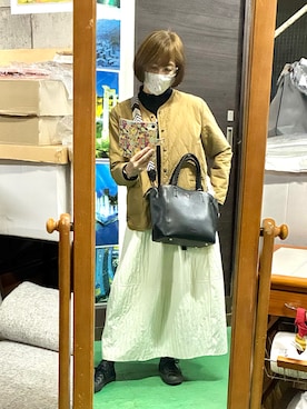 「TRUBEのアイテム（スカート、ホワイト系）」を使った、ruadaisukiさん（レディース・158cm）の春コーディネート