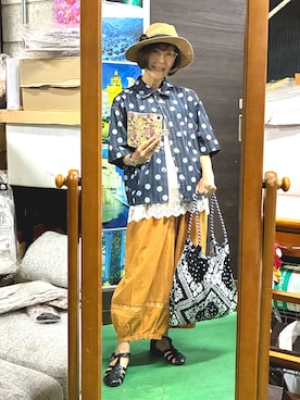 「TRUBEのアイテム（ジャケット/アウター、ブルー系）」を使った、ruadaisukiさん（レディース・158cm）の夏コーディネート