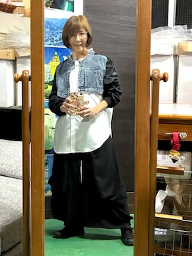 「skypinkのアイテム（トップス、ブルー系）」を使った、ruadaisukiさん（レディース・158cm）の冬コーディネート