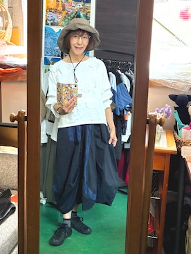 「BLIRRANTEのアイテム（ベスト、ホワイト系）」を使った、ruadaisukiさん（レディース・158cm）の春コーディネート