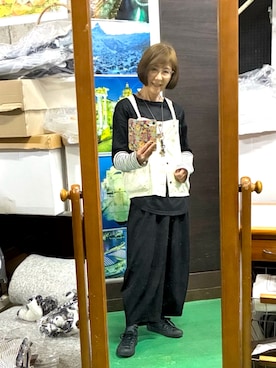 「fal’beuのアイテム（パンツ、ブラック系）」を使った、ruadaisukiさん（レディース・158cm）の春コーディネート