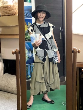 「アイテム（帽子）」を使った、ruadaisukiさん（レディース・158cm・60代）の夏コーディネート