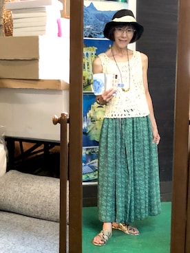 「アイテム（帽子）」を使った、ruadaisukiさん（レディース・158cm・60代）の夏コーディネート
