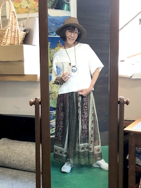 「アイテム（帽子）」を使った、ruadaisukiさん（レディース・158cm・60代）の夏コーディネート
