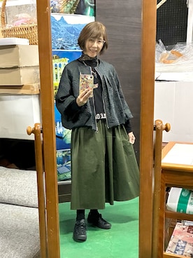 「アイテム（ノーカラージャケット）」を使った、ruadaisukiさん（レディース・158cm・60代）の秋コーディネート