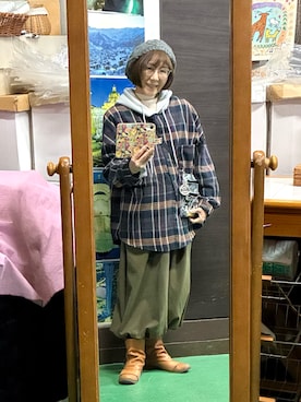 「koibitomisakiのアイテム（その他アウター、その他）」を使った、ruadaisukiさん（レディース・158cm）の冬コーディネート