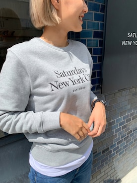 「Saturdays NYC（サタデーズ ニューヨークシティ ）のアイテム（スウェット）」を使った、nozomiさん（レディース・168cm）の秋コーディネート