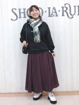 「DRESKIP（ドレスキップ）のアイテム（スウェット）」を使った、とろろさん（レディース・153cm）の秋コーディネート