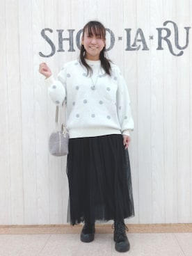 「ゆるニット」｜「アイテム（アクセサリー）」を使った、とろろさん（レディース・153cm）の冬コーディネート
