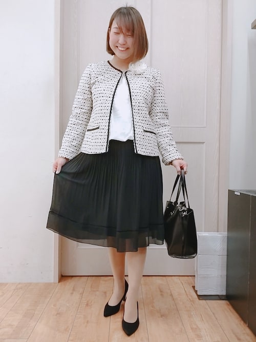 セール】【S-5L】ネオリッチツイードジャケット（ノーカラージャケット