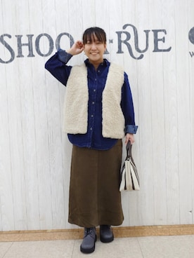 「SHOO・LA・RUE（シューラルー）のアイテム（ブーツ）」を使った、とろろさん（レディース・153cm）の秋コーディネート