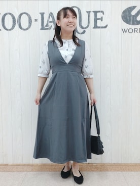 「DRESKIP（ドレスキップ）のアイテム（ワンピース/ドレス）」を使った、とろろさん（骨格ストレート・レディース・153cm）の秋コーディネート