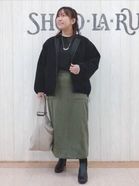 「SHOO・LA・RUE（シューラルー）のアイテム（ブルゾン）」を使った、とろろさん（レディース・153cm）の冬コーディネート