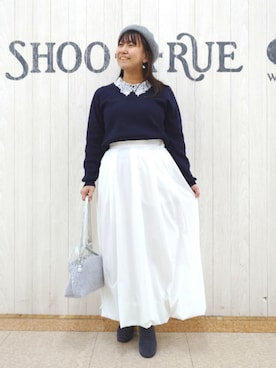 「アイテム（ハンチング/ベレー帽）」を使った、とろろさん（レディース・153cm）の冬コーディネート