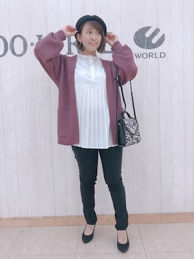 「DRESKIP（ドレスキップ）のアイテム（ハンチング/ベレー帽）」を使った、とろろさん（レディース・153cm）の秋コーディネート