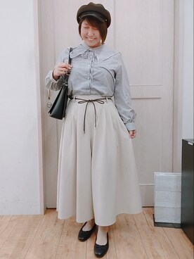「DRESKIP（ドレスキップ）のアイテム（キャスケット）」を使った、とろろさん（レディース・153cm）の春コーディネート