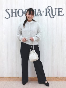 「巾着バッグ」｜「アイテム（その他シューズ）」を使った、とろろさん（レディース・153cm）の春コーディネート