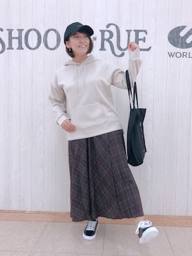 「DRESKIP（ドレスキップ）のアイテム（キャップ）」を使った、とろろさん（レディース・153cm）の秋コーディネート