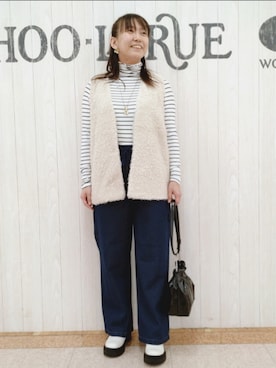 「ペインターパンツ」｜「アイテム（ブーツ）」を使った、とろろさん（レディース・153cm）の秋コーディネート