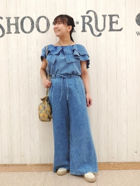 「Cutie Blonde（キューティーブロンド）のアイテム（デニムパンツ）」を使った、とろろさん（レディース・153cm）の秋コーディネート