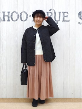 「アイテム（ハンチング/ベレー帽）」を使った、とろろさん（レディース・153cm）の冬コーディネート