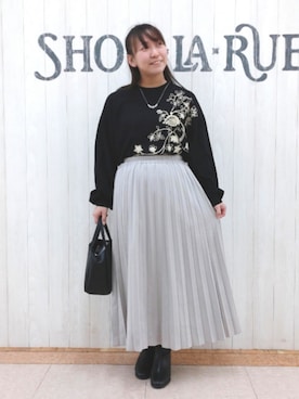 「刺繍」｜「アイテム（ブーツ）」を使った、とろろさん（レディース・153cm）の冬コーディネート
