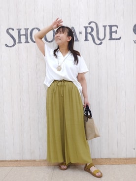 「アイテム（トートバッグ）」を使った、とろろさん（レディース・153cm）の夏コーディネート