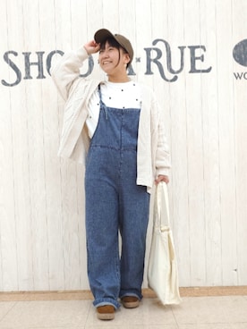 「SHOO・LA・RUE（シューラルー）のアニマル刺繍キャップ（キャップ）」を使った、とろろさん（レディース・153cm）の秋コーディネート