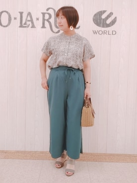 「DRESKIP（ドレスキップ）のアイテム（バッグ）」を使った、とろろさん（レディース・153cm）の夏コーディネート