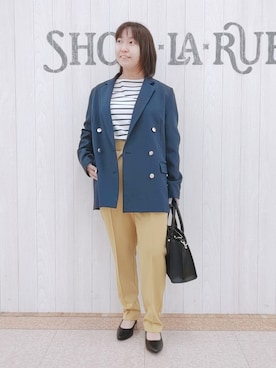 「DRESKIP（ドレスキップ）のアイテム（テーラードジャケット）」を使った、とろろさん（レディース・153cm）の春コーディネート