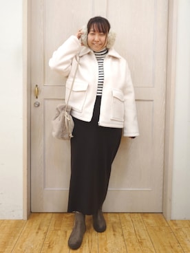 「アイテム（イヤーマフ）」を使った、とろろさん（レディース・153cm）の秋コーディネート