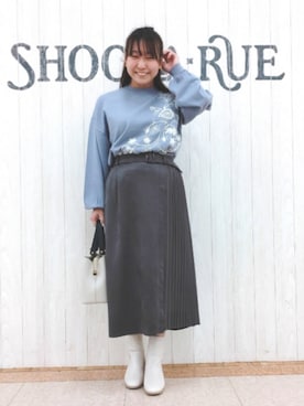 「刺繍」｜「アイテム（ブーツ）」を使った、とろろさん（レディース・153cm）の春コーディネート