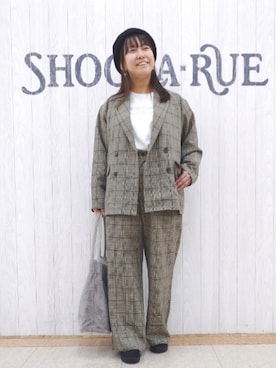 「アイテム（ハンチング/ベレー帽）」を使った、とろろさん（レディース・153cm）の秋コーディネート