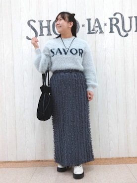 「巾着バッグ」｜「アイテム（ブーツ）」を使った、とろろさん（レディース・153cm）の冬コーディネート