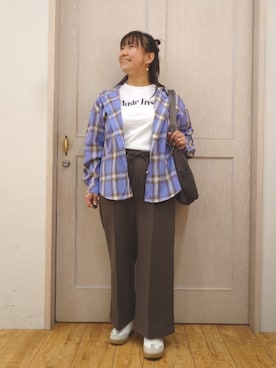 「フード」｜とろろさん（レディース・153cm）の春コーディネート