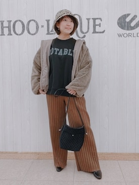 「DRESKIP（ドレスキップ）のアイテム（ハット）」を使った、とろろさん（レディース・153cm）の冬コーディネート