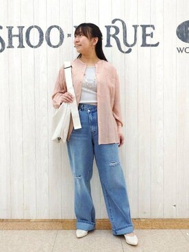 「Cutie Blonde（キューティーブロンド）のアイテム（デニムパンツ）」を使った、とろろさん（レディース・153cm）の春コーディネート