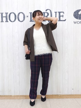 「SHOO・LA・RUE（シューラルー）の【軽量】ふわっと軽いフラップショルダーバッグ（ショルダーバッグ）」を使った、とろろさん（レディース・153cm）の秋コーディネート