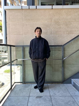 「アイテム（その他アウター、ブラック系）」を使った、tsubakiさん（メンズ・178cm）の秋コーディネート