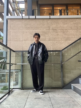 「アイテム（ハンカチ/ハンドタオル）」を使った、tsubakiさん（メンズ・178cm）の秋コーディネート