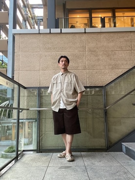 「アイテム（サンダル）」を使った、tsubakiさん（メンズ・178cm・40代）の夏コーディネート