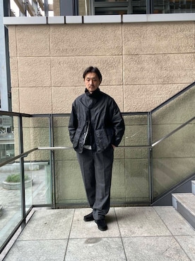 「URBAN RESEARCH DOORS（アーバンリサーチドアーズ）のウールブレンドネップワンタックパンツ（その他パンツ）」を使った、tsubakiさん（メンズ・178cm）の秋コーディネート