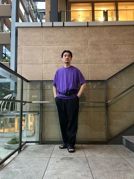 「MERRELL（メレル）のアイテム（サンダル）」を使った、tsubakiさん（メンズ・178cm）の夏コーディネート